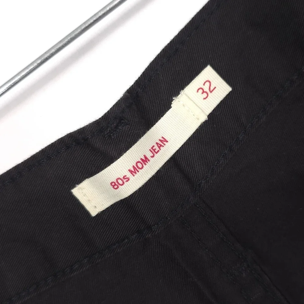 Levi's New 80s‎ Mom Jeans Women 32x29 Black Pants HR Relaxed Tapered A3506-0321